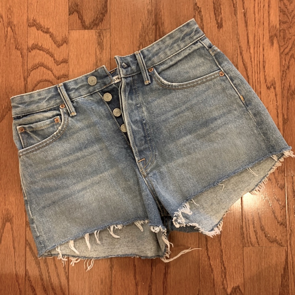 GRLFRND high rise denim shorts